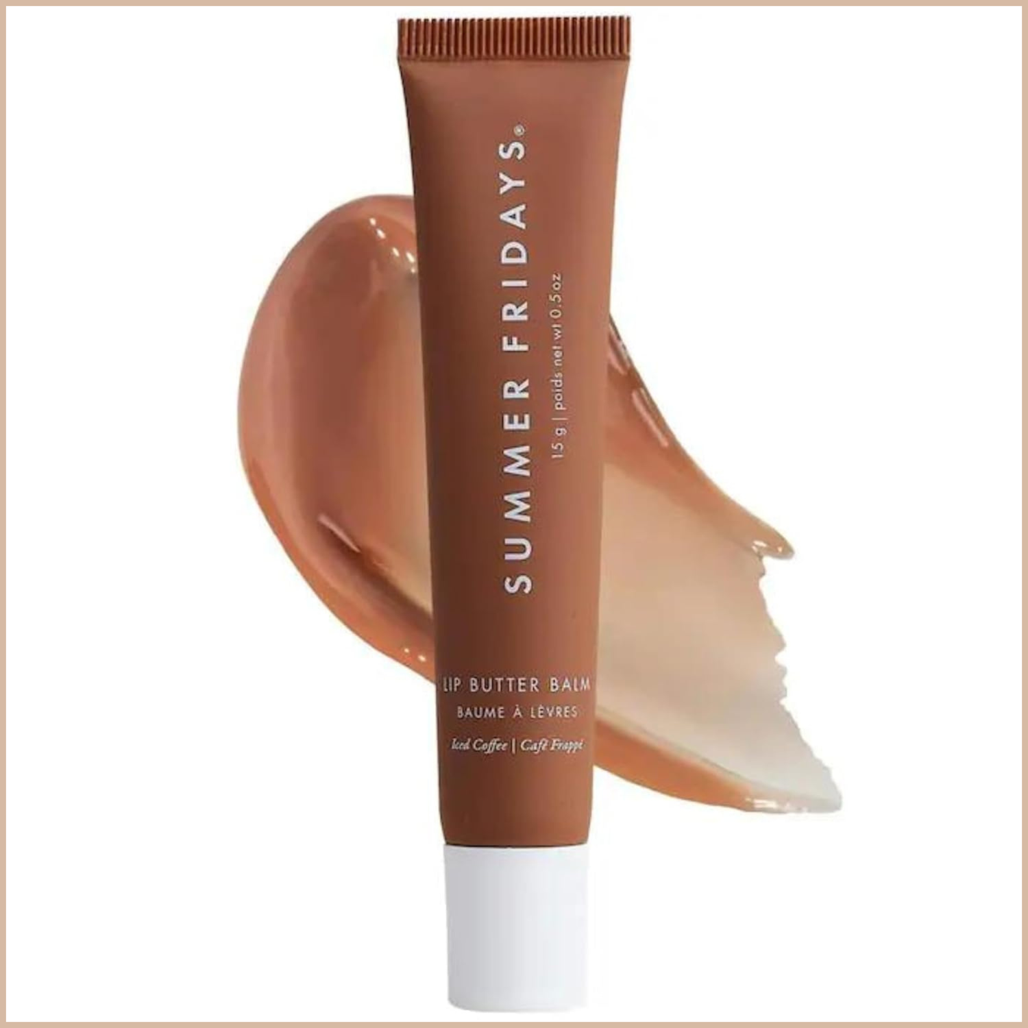 Tinted Lip Butter Balm – Vegan Conditioning Lip Balm for Instant Moisture, Shine & Hydration – Sheer Tint & Soothing Care – Iced Coffee