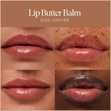 Tinted Lip Butter Balm – Vegan Conditioning Lip Balm for Instant Moisture, Shine & Hydration – Sheer Tint & Soothing Care – Iced Coffee