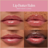 Tinted Lip Butter Balm – Vegan Conditioning Lip Balm for Instant Moisture, Shine & Hydration – Softening & Soothing – Birthday Cake
